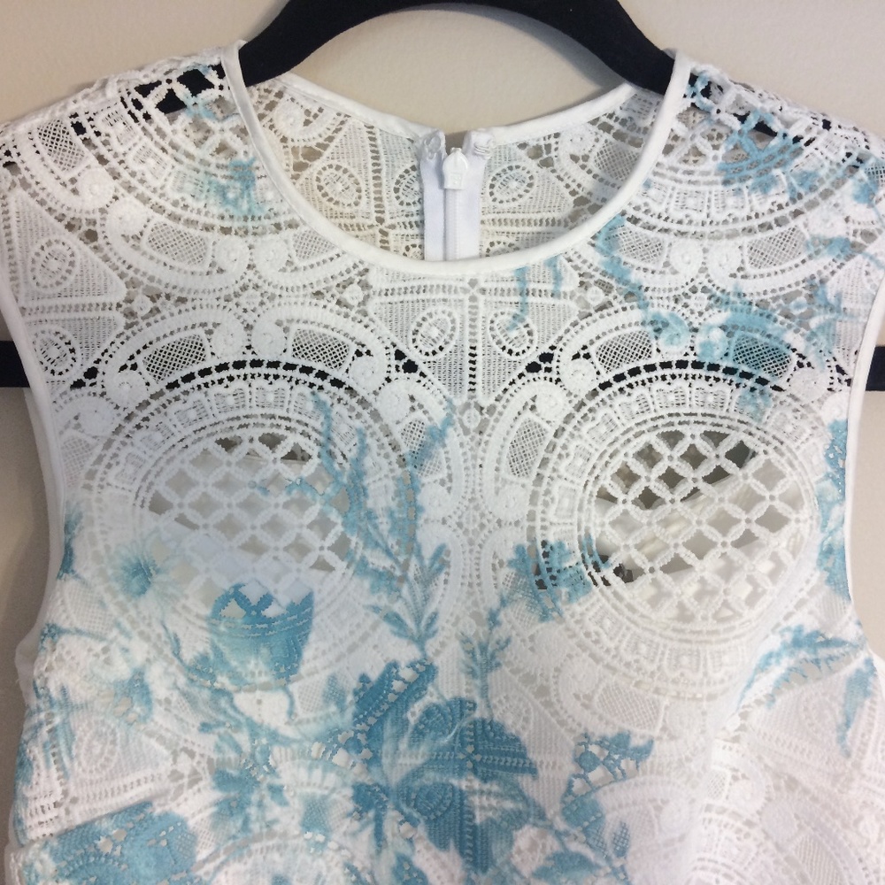 Petite Crop Top Lace Pencil Dress